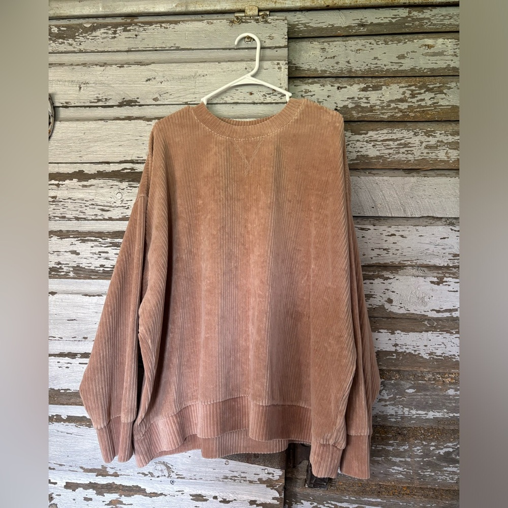 H&M Corduroy Crewneck Sweatshirt - Mauve